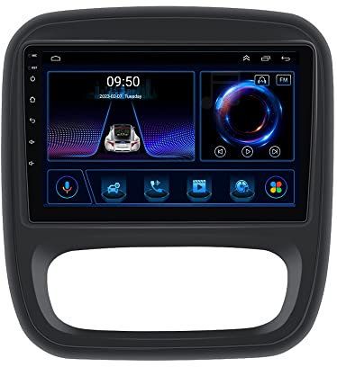 Android 11Autoradio Navi GPS Für Opel Vivaro B 2014-2019 9 Zoll HD Touchscreen Autoradio Bluetooth CarPlay DAB+Radio WiFi, Mirrorlink, FM RDS Radio, mit Rückfahrkamera +Lenkradkontrolle DSP 2GB+32GB