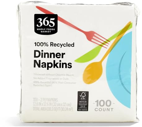 365 by Whole Foods Market, Dinner Napkins, 2-Ply, 100 Count