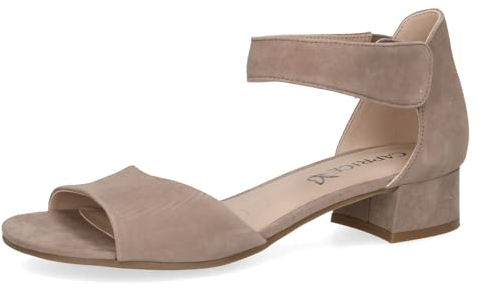 CAPRICE Damen Sandalen mit Absatz aus Leder mit Riemchen, Braun (Mud Suede), 37.5 EU