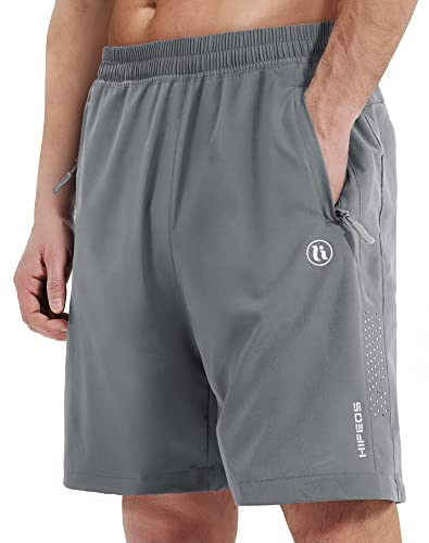 HIFEOS Herren Kurze Sporthose Schnelltrockende Laufhose mit Reißverschlusstasche Leicht Activewear Badehose Trainingshose Jogginghose