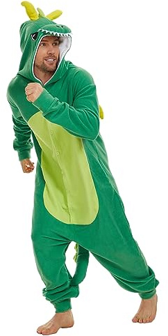 Guturris Unisex Drache Pyjamas Tier Schlafanzug Jumpsuit Halloween Cosplay Kostüm Schlafanzug Nachtwäsche