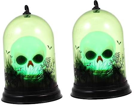 OSALADI 2 Stück Halloween-Schädel-Lichter Led-Kerze Led- -Kerze Skelett-Lampen Halloween-Laternen -Lampe Halloween-Zubehör Party-Lampe