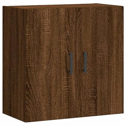 vidaXL Wall Mounted Cabinet – Modern Brown Oak Finished Engineered Wood Floating Storage Unit – Easy to Assemble Home Decor