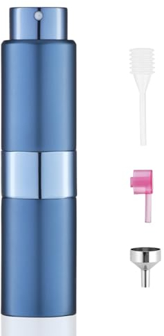 Toureal 20ml Travel Perfume Atomiser Refillable - Mini Aftershave Spray Bottle - Small Glass Fragrance Atomizer for Women - Portable Empty Cologne Refill Pump Dispenser for Men Blue