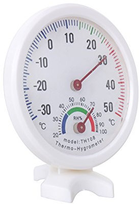 Mini Innenthermometer, -30~50 °C TH108 Analoges Innen Hygrometer 2-in-1-Temperatur und Luftfeuchtigkeitsüberwachungsgerät mit Zeigeranleitung