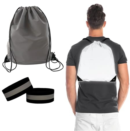 EnixwH Sacs de Sport à Cordon, Réfléchissant Gym Sac a Dos Imperméable, Grande Capacité Réglables sac de Gym, Approprié pour Homme Femme Sac de Sport pour Voyage Camping Gym Natation Plage