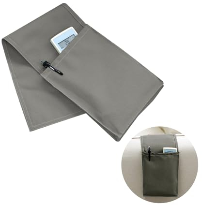 thirei Organiseur de Canapé, Organisateur Sac de Rangement pour Accoudoir, pour Ranger les Télécommandes, les Téléphones Portables et les Stylos, Gris