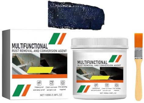 XIRUJNFD Rust Converter, Multifunctional Rust Removal And Conversion Agent, 2024 Water-Based Rust-Proof Paint Metal Paint, Rust Remover for Metal, Rust Converter for Metal (Black,10.14Fl Oz)