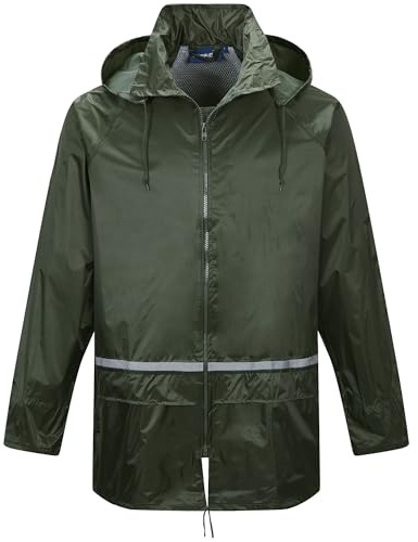 Scheibler Workwear – Basic Regenjacke Herren – atmungsaktive Allwetter Jacke mit Kapuze – wind- & wasserdicht – verfügbar in den Größen S-XXXL