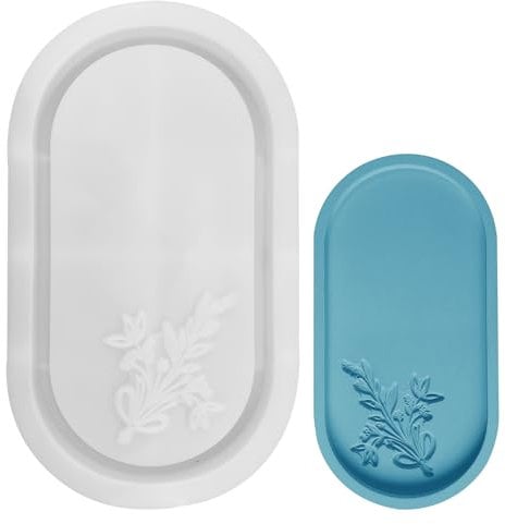 Resin Candle Holder Mould,Flower Tray Epoxy Casting Moulds,Candle Holder Resin Silicone Molds,Jewelry Soap Storage Tray Silicone Mould for Trinket,Home Decoration,Flowers,DIY Craft