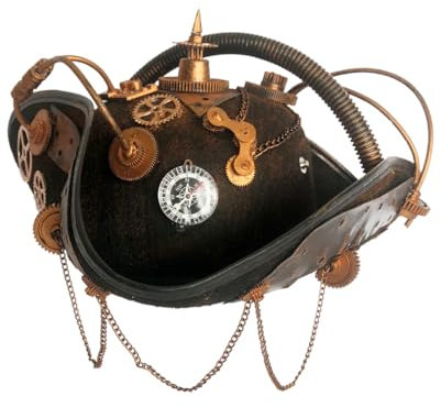 Horror-Shop ;Nautilus; Steampunk Piratenhut aus Filz