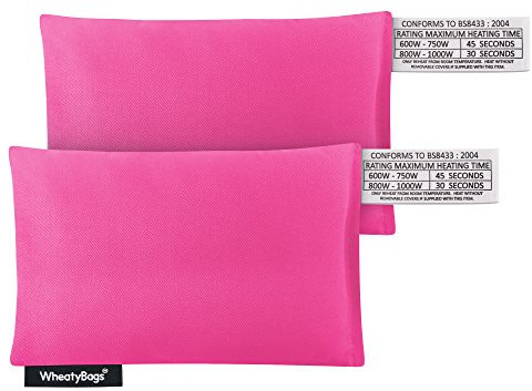 Wheat Bag Microwave Small Rectangle (15cm) Heat Pack - Pack of 2 (Cotton Fabric - Hot Pink)