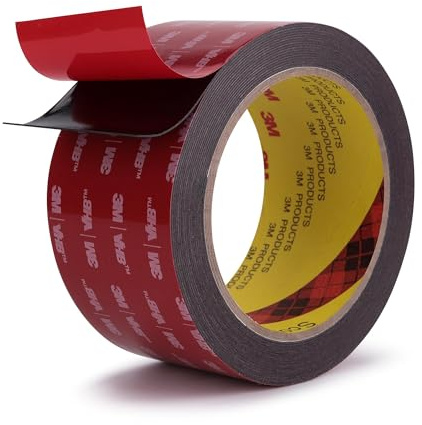 Ndcadhesive Ruban adhésif double face haute résistance 51 mm x 5,5 m 5925 adhésif puissant et imperméable Pour la décos de voitures maisons et bureaux murs intérieurs et extérieurs Noir