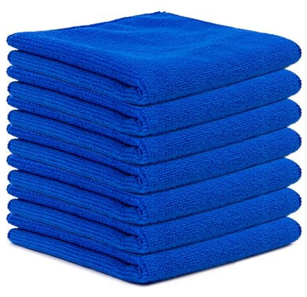 SMTCM 10 Stück Mikrofaser Reinigungstücher Lappen 25 * 25CM Blau Allzwecktücher Weich Putztüch Mikrofasertücher Saugfähige Küche Tücher Geschirrtücher Fusselfrei Waschbare Putzlappen für Haus Auto