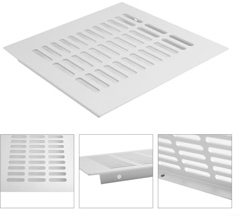Lüftungsschlitz-Abdeckung für Kleiderschrank und Schrank, Lamellen-Design für verbesserte Belüftung, Weiß, 200 x 250 mm