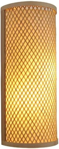 Applique murale en rotin et osier de bambou, luminaire rustique japonais minimaliste simple, applique murale en rotin tissée à la main, applique murale décorative en bambou
