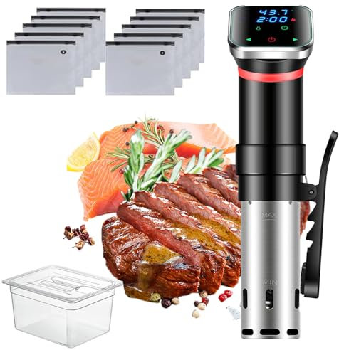1100w Sous Vide Machine, Sous Vide Cooker With 11l Water Tank Sealed Bag Extractor Pump & Clip, Led Stainless Steel Precision Cooker Immersion Circulator, Fast Heating Sous Vide Stick