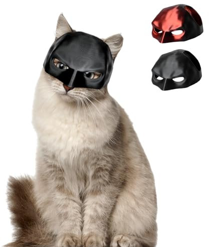 Aomig Batcat Maske Katzenmaske für Katzen Bat Maske 3D Lustige Batmans Maske Haustierkostüm für Cats Katze Hut Kostüm Fledermausmaske Halloween Cosplay Kostüm Kopfbedeckung für Katzen (13CM, Schwarze)