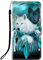 Sunrive Case compatible with Oppo A60 5G, PU Leather Phone Holster Case Card Slot Flip Wallet Stand Function gel magnetic Protective Skin Cover (Q Wolf 6)