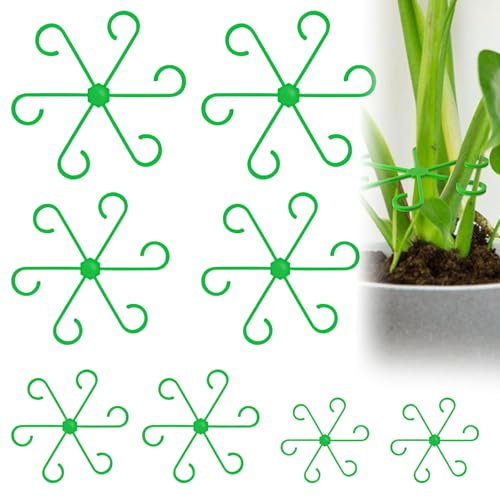 8pcs Plant Stem Support, Plastic Plant Support, Reusable Plant Stem Holder Support for Outdoor & Indoor Growing Climbing Plants Stabilization and Support
