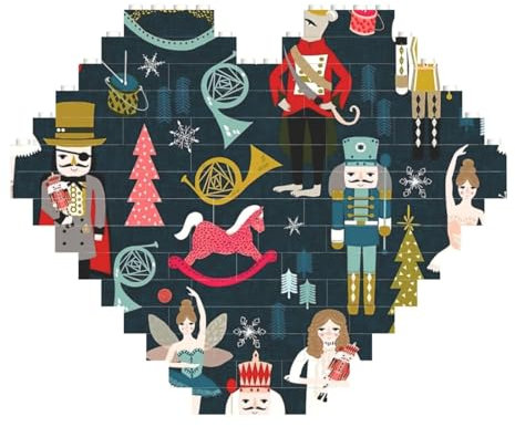 LimPac Women_S Nussknacker Ballett Weihnachten Tanz Herzförmige Bausteine Block Puzzle, Personalisierte Benutzerdefinierte Foto Geschenke zum Valentinstag