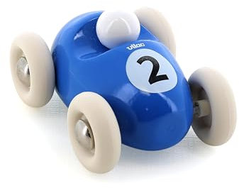 VILAC - Mini Roadster Bleu n°2 - Imitation - TRAFIC - 1 Voiture en Bois Mini Roadster Bleu - Jeux d'Eveil pour Enfant en Bois - Jouet pour Enfant Dès 2 Ans - 2331S