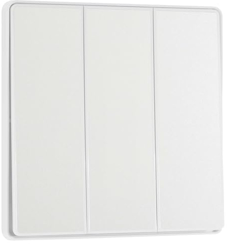 BG Electrical PCDCL43EW Interrupteur Mural Triple 2 Voies à Bascule Bord à Bord sans vis Bords arrondis Evolve Blanc nacré 20 A 16 AX