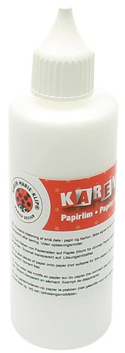 papier+ideen Karen Marie Papierkleber 85 ml - Flüssigkleber für Pappe, Karton, lösungsmittelfrei, Ganzjährig, auftragbar mit Pinsel oder Tube