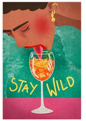 Kunstposter Stay Wild, Vintage-Poster, Leinwand, Poster, Schlafzimmer, Dekoration, Landschaft, Büro, Raumdekoration, Geschenk, 30 x 45 cm