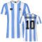 Maillot de foot Diego Armando Maradona. Réplique officielle T-shirt de football Argentine pour garçon et adulte., Bleu azur/blanc, 6 ans