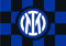 Bandiera Inter Modello 2025 a scacchi - Dimensione grande 100x140 cm. Colore Nero Azzurro - Prodotto su licenza ufficiale del club + portachiave squadra calcio