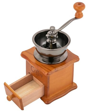 Kaffeemühle, Retro, manuell, mit Kurbel, Schublade aus Holz, zum Mahlen des Hauses, als Dekoration in Wohnzimmern, Schränken, Hotels und anderen Orten