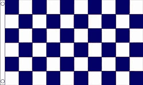 Drapeau à carreaux bleu marine et blanc 0,9 x 6,1 m 100 % polyester FlagSuperstore