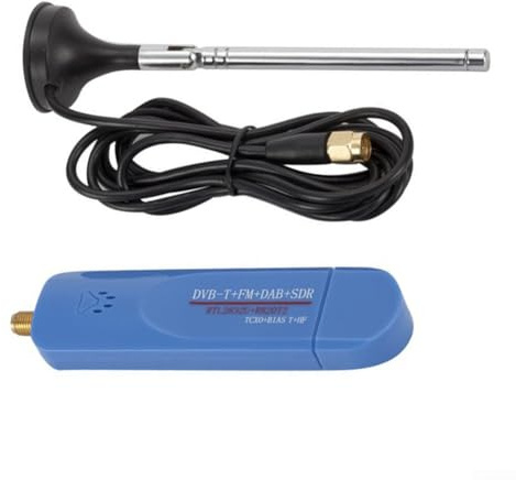 RTL Softwaredefinierter Radioempfänger, digitaler USB 2.0 DVB-T+DAB+FM RTL2832U 500KHz-1,7GHz Tuner Empfänger mit Antenne, TV-Tuner-Empfänger (nur der Host)