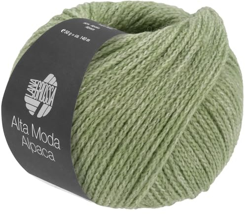 LANA GROSSA Alta Moda Alpaca | Kettengarn aus Alpaka (Baby) | Handstrickgarn aus 90% Alpaka (Baby), 5% Schurwolle (Merino) & 5% Polyamid | 50g Wolle zum Stricken & Häkeln | 140m Garn FB 107