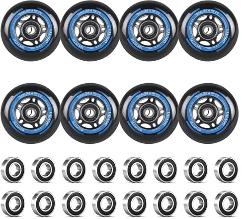 LALAGO 8 Stück Inline Skate Rollen 70mm, für K2 Hudora Gonex Apollo Inline | 88A SHR PU, Inliner Rollen mit Kugellager ABEC 9, Inline Skate Räder, K2 Ersatzrollen, Inline Skate Wheels