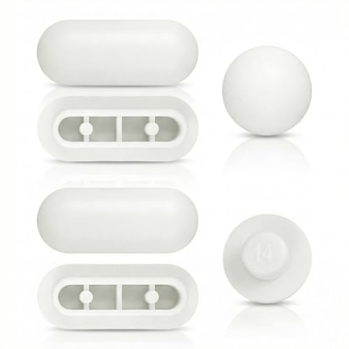 Hopzab 6 PCS Toilet Seat Bumper Set Universal Noise Damping Bumper Replacement Cushioning Pads Gasket Buffer Set Toilet Lid Accessories for Most WC Seat (White)