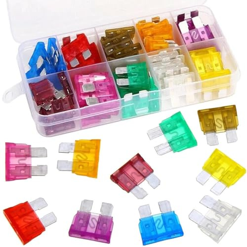 50-Piece Fuse Kit for Automotive Electrical Protection - Multi-Amperage Assortment for Cars, Trucks, RVs & Boats