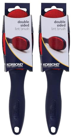KORBOND Double Sided Lint Remover Brush - Pack of 2 - Reusable Lint Brush for Clothes and Furniture - Effective Cleaning - 23.5 x 5.6 x 2.2 cm