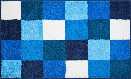 Grund Badteppich 100% Polyacryl, ultra soft, rutschfest, ÖKO-TEX-zertifiziert, 5 Jahre Garantie, BONA, Badematte 80x140 cm, blau