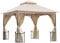 Outsunny 3 x 3m Garden Gazebo Patio Party Tent Shelter Outdoor Canopy Double Tier Sun Shade with Metal Frame and Netting, Beige