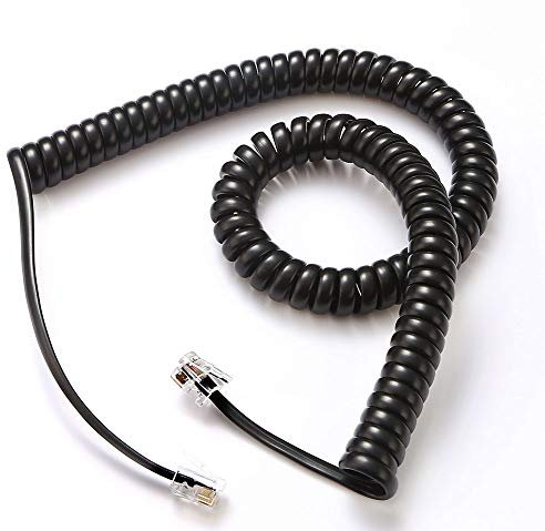Telephone Cord, Phone Cord,Handset Cord, Black, 2 Pack, Universally Compatible