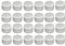 24PCS 15 Gram 15ml 0.5oz Refillable White Plastic Screw Cap Lid with Clear Base Empty Plastic Sample Container Jars for Cosmetic Make Up Cream Lotion Eye Shadow Nails Powder Gems Jewelry