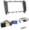 Einbauset: Autoradio Doppel 2-DIN Einbaurahmen Radioblende schwarz + Clarion CAN-Bus Lenkradfernbedienungsadapter LFB Interface Radio Adapter Adapterkabel für Mercedes C-Klasse (W203) 04/2004–2007