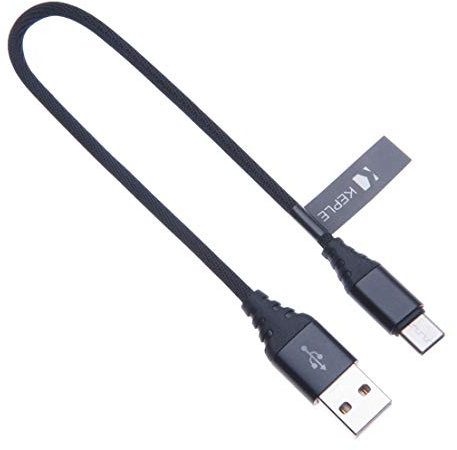 Typ-C-Kabel, Schnellladung, kurzes Schnellladekabel, Nylon, geflochten, kompatibel mit Motorola Moto G6 / G6 Plus/M / X4 / Z/Z Force/Z Play / Z2 / Z2 Force / Z3 / Z3 Play | High Speed 0,3 m