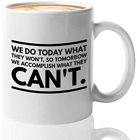 Tasse mit Wrestler-Zitat, 325 ml, Weiß