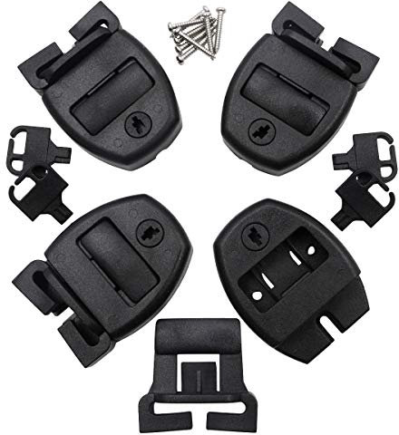 Huouo Lot de 4 verrous de Couvercle pour Jacuzzi avec clé de déverrouillage Central – Boucle de Sangle cassée Kit de réparation avec vis
