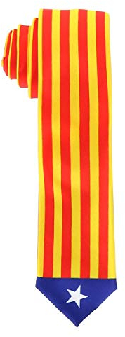 Katalanische Flagge Krawatte - Catalonia L'estelada Land Farben - Gelb Rot und Blau Krawatte - Veranstaltung oder Kostüm