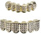 EXCEART Hip Hop Teeth Grills Fake Punk Hip Hop Zähne Mund Oben Unten Diamond Strass Zähne Grillz Halloween Musikfestival Party Hip Hop Rapper Kostüm Zubehör Dekoration Ornament Golden