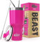 Beast Thermobecher 1050 ml - Cup Cake Pink I Mehrweg Thermo Kaffeebecher To Go mit 2 Strohhalmen & Reinigungsbürste I Doppelwandiger Trinkbecher aus Edelstahl I Perfekt für Kaffee oder Eiskaffee